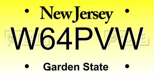 W64PVW New Jersey License Plate