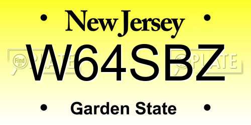 W64SBZ New Jersey License Plate