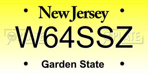 W64SSZ New Jersey License Plate