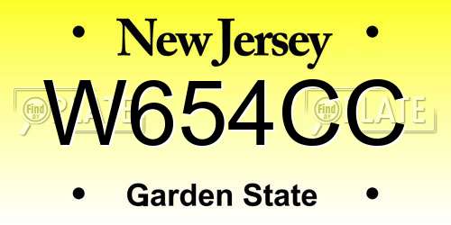 W654CC New Jersey License Plate