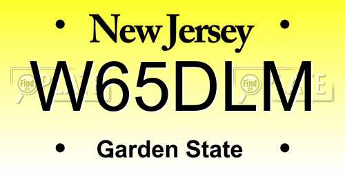 W65DLM New Jersey License Plate