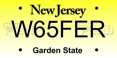 W65FER New Jersey License Plate