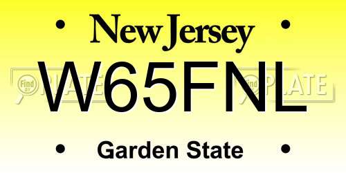 W65FNL New Jersey License Plate