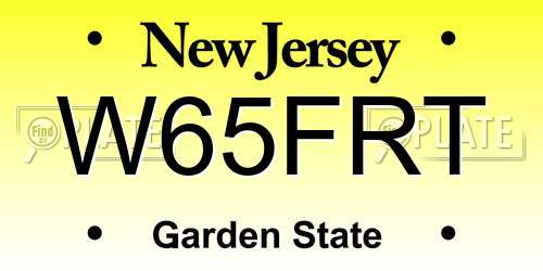 W65FRT New Jersey License Plate