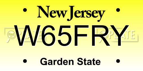 W65FRY New Jersey License Plate