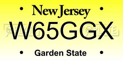 W65GGX New Jersey License Plate