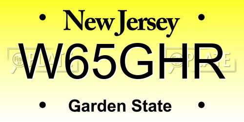 W65GHR New Jersey License Plate