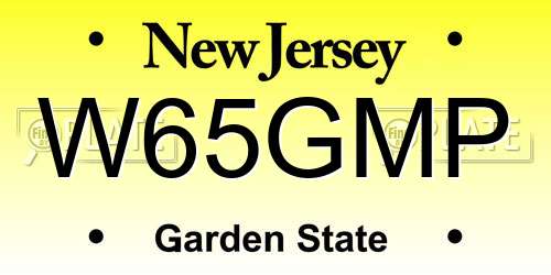 W65GMP New Jersey License Plate