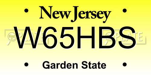 W65HBS New Jersey License Plate