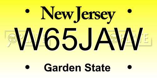W65JAW New Jersey License Plate