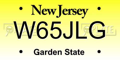 W65JLG New Jersey License Plate