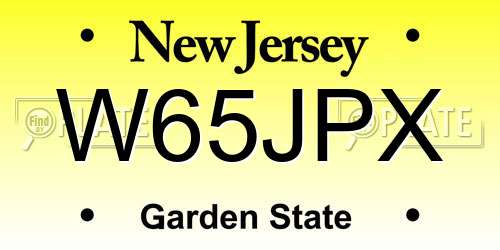 W65JPX New Jersey License Plate