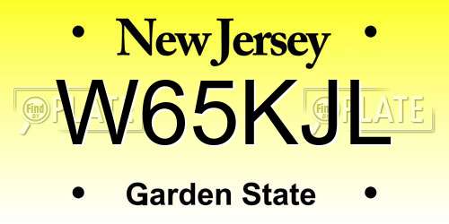 W65KJL New Jersey License Plate