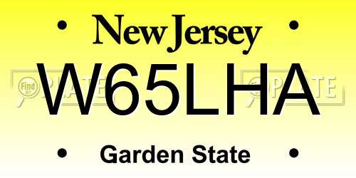 W65LHA New Jersey License Plate