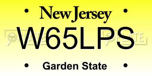 W65LPS New Jersey License Plate