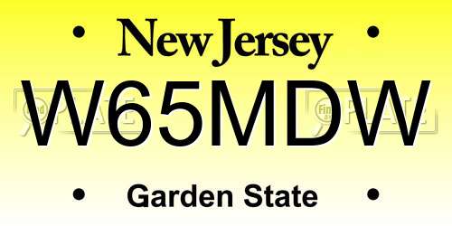 W65MDW New Jersey License Plate