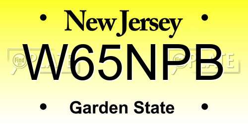 W65NPB New Jersey License Plate