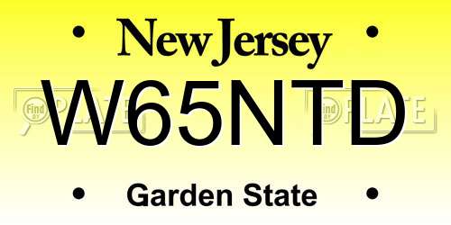 W65NTD New Jersey License Plate
