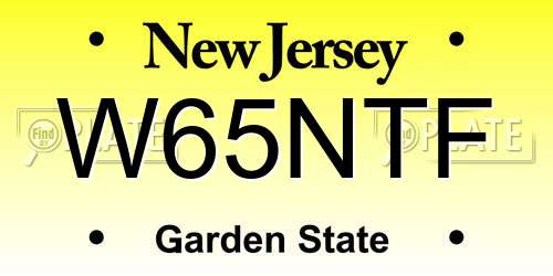 W65NTF New Jersey License Plate