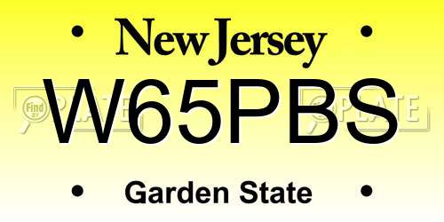 W65PBS New Jersey License Plate