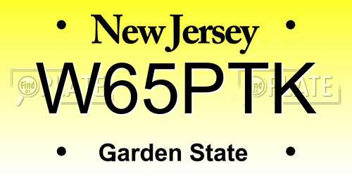 W65PTK New Jersey License Plate