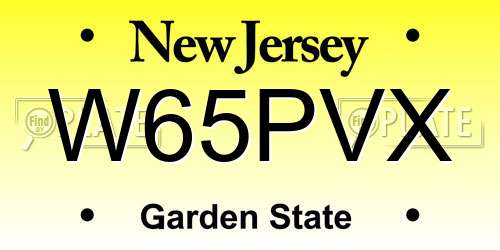 W65PVX New Jersey License Plate