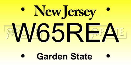 W65REA New Jersey License Plate