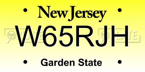 W65RJH New Jersey License Plate