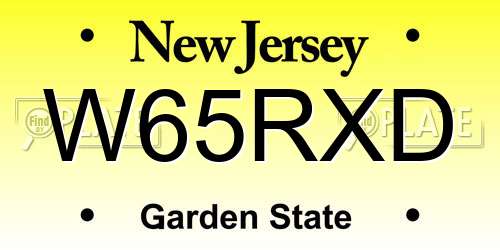 W65RXD New Jersey License Plate