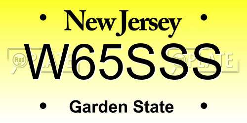 W65SSS New Jersey License Plate