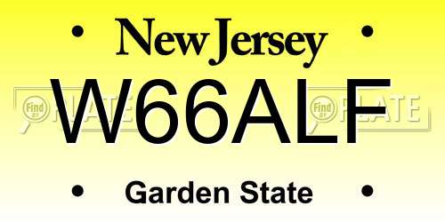 W66ALF New Jersey License Plate