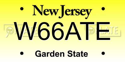 W66ATE New Jersey License Plate