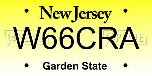 W66CRA New Jersey License Plate