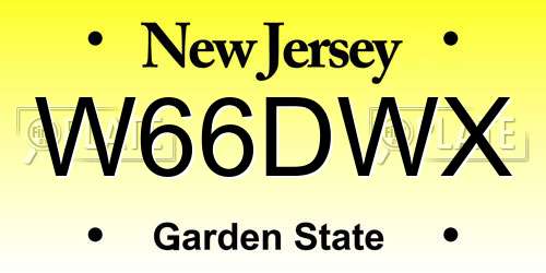 W66DWX New Jersey License Plate