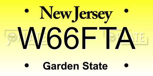 W66FTA New Jersey License Plate