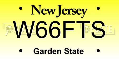 W66FTS New Jersey License Plate