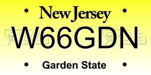 W66GDN New Jersey License Plate