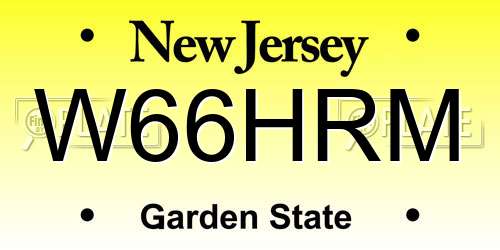 W66HRM New Jersey License Plate
