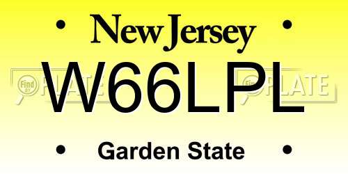 W66LPL New Jersey License Plate