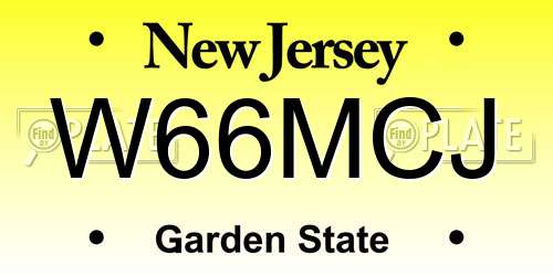 W66MCJ New Jersey License Plate