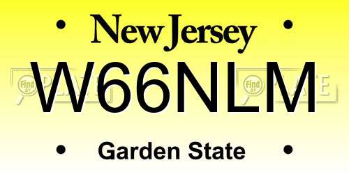 W66NLM New Jersey License Plate