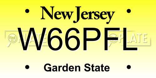 W66PFL New Jersey License Plate