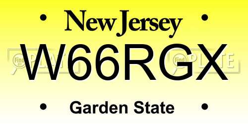 W66RGX New Jersey License Plate