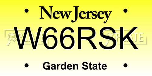 W66RSK New Jersey License Plate