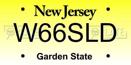 W66SLD New Jersey License Plate