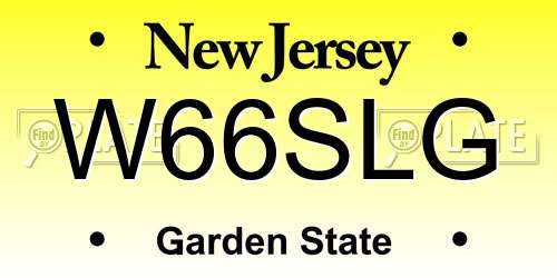 W66SLG New Jersey License Plate