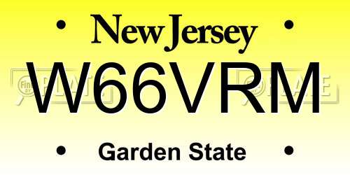 W66VRM New Jersey License Plate