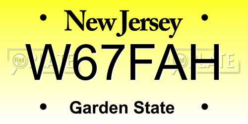 W67FAH New Jersey License Plate