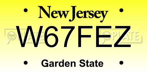W67FEZ New Jersey License Plate