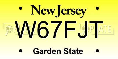 W67FJT New Jersey License Plate
